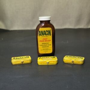 Vtg Anacin Aspirin Medicine Tin(3)
